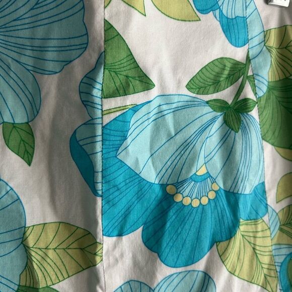 Y2K Floral A-Line Skirt - Blue and Green - Picture 14 of 15